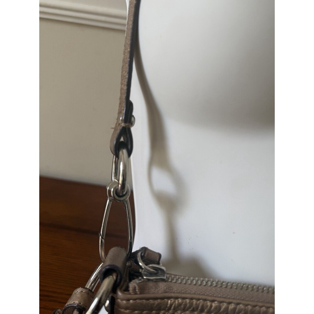 B Makowsky Gold Tan Bronze Camouflage Soft Leather Crossbody Leopard Lining Bag - Picture 7 of 16